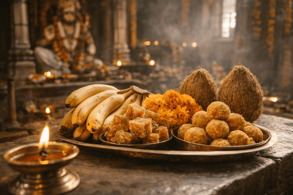 Traditional offerings during Hanuman Jayanti